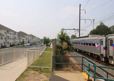 Warminster Train Station in front of The Station at Bucks County