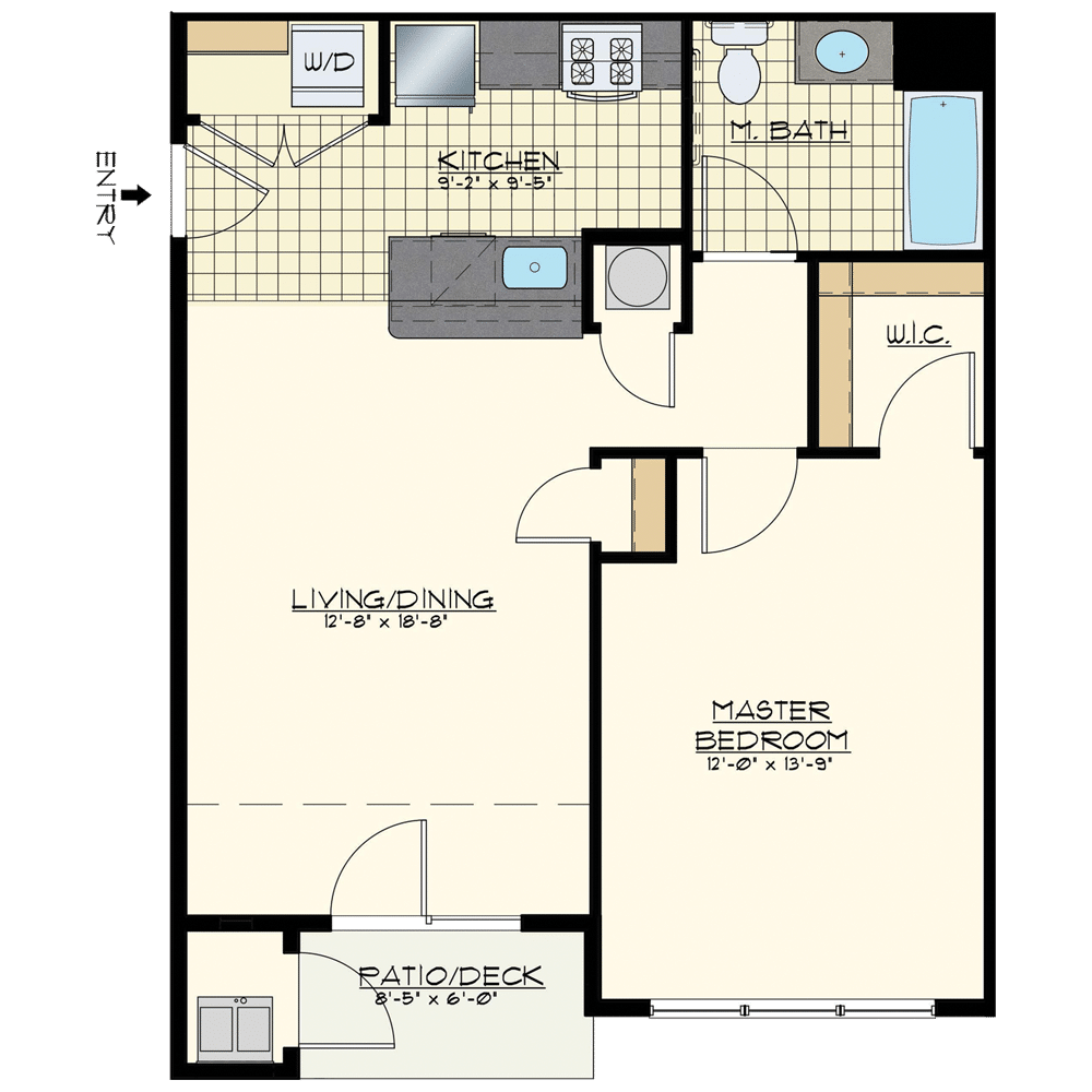 Station at Bucks One Bedroom Floor Plan Central Pacific
