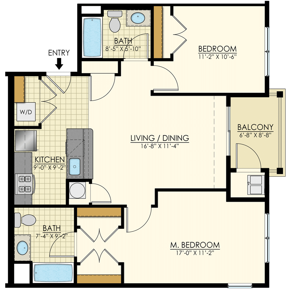 Station at Bucks Two Bedroom Floor Plans