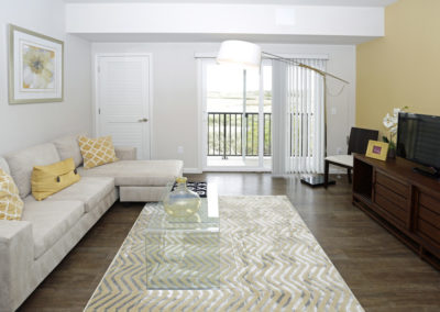 apartment living room at The Station at Bucks County in Warminster PA
